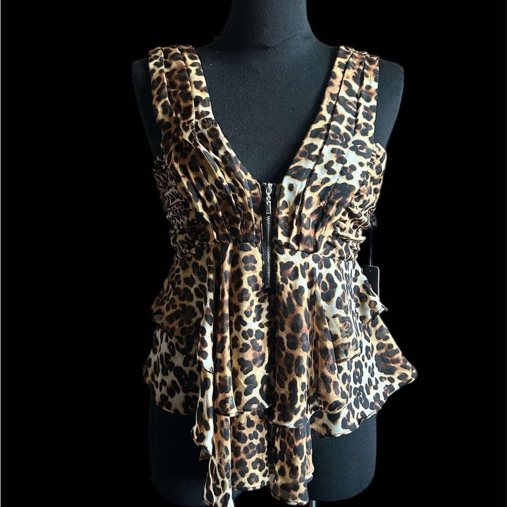 Leopard Print Sleeveless Top NWT